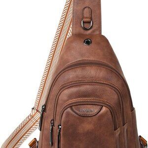 Stylish 10L Crossbody Sling Bag for Women & Men - Anti-Theft Design in Brown